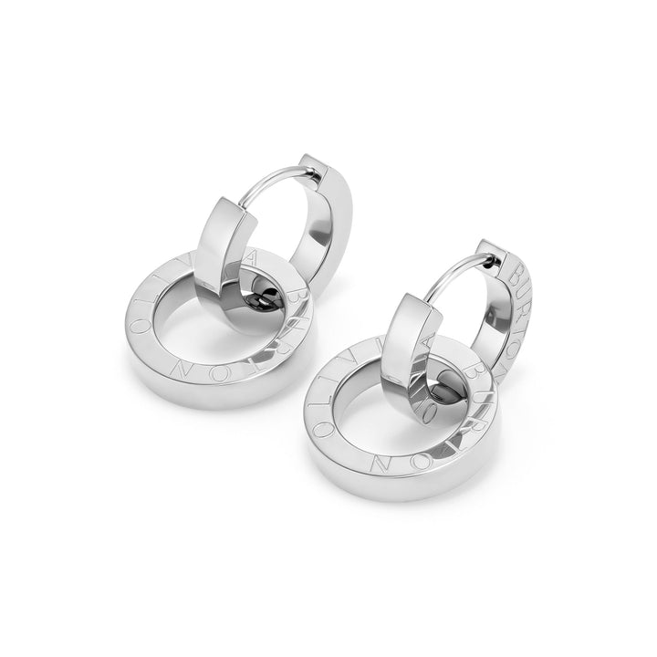 Olivia Burton Silver Honeycomb Toggle Hoop Earrings - MococoOlivia Burton241002747613272611220Earrings