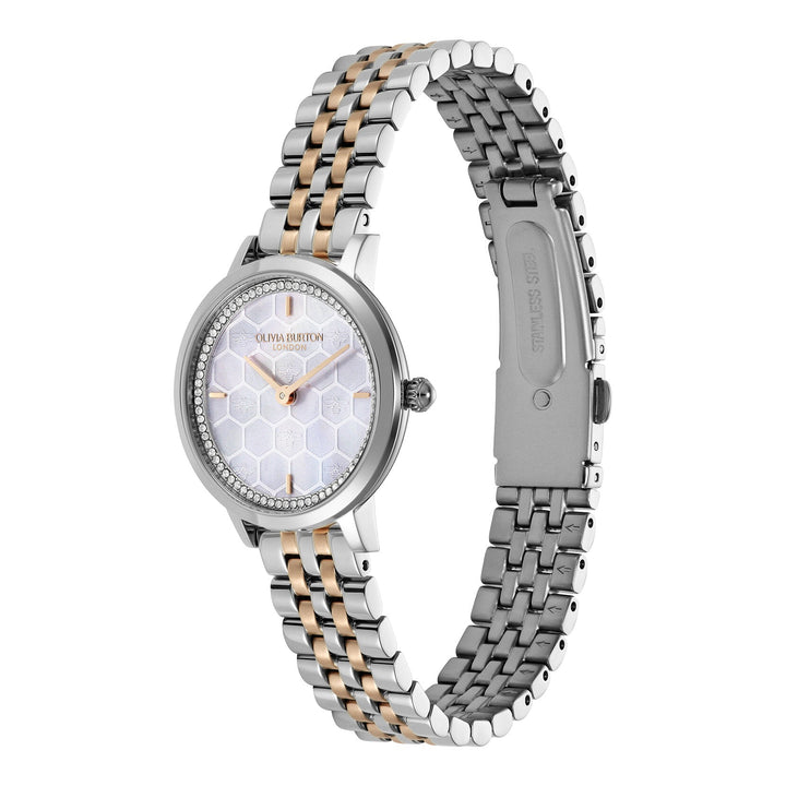 Olivia Burton Silver Honeycomb Ultra Slim Two Tone Watch - MococoOlivia Burton24000265Watches and Accessories