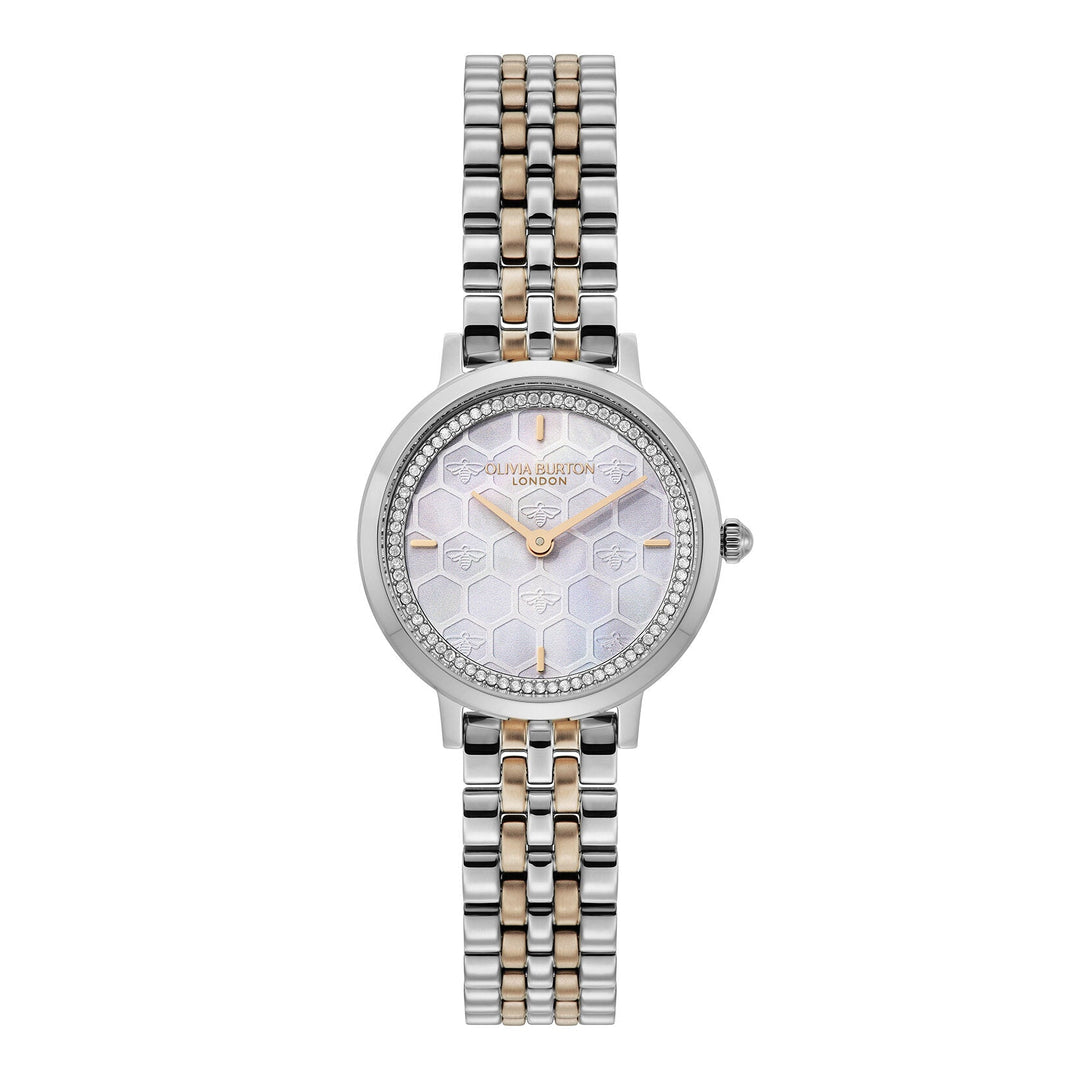 Olivia Burton Silver Honeycomb Ultra Slim Two Tone Watch - MococoOlivia Burton24000265Watches and Accessories