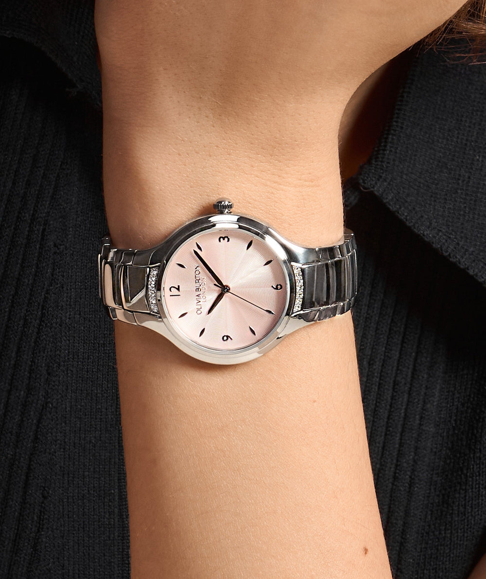 Olivia Burton Silver Lea Pink Dial Watch - MococoOlivia Burton240002087613272610575Watches and Accessories
