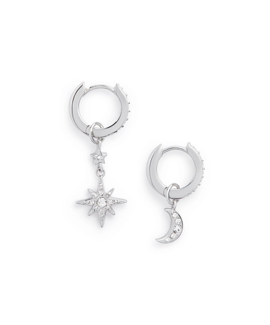 Olivia Burton Silver Moon & Star Huggie Hoop Earrings - MococoOlivia BurtonOBJCLE38Earrings