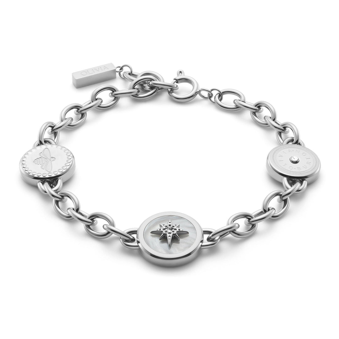 Olivia Burton Silver North Star and Bee Charm Bracelet - MococoOlivia Burton24100333Bracelets