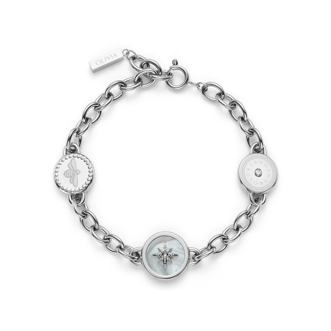 Olivia Burton Silver North Star and Bee Charm Bracelet - MococoOlivia Burton24100333Bracelets