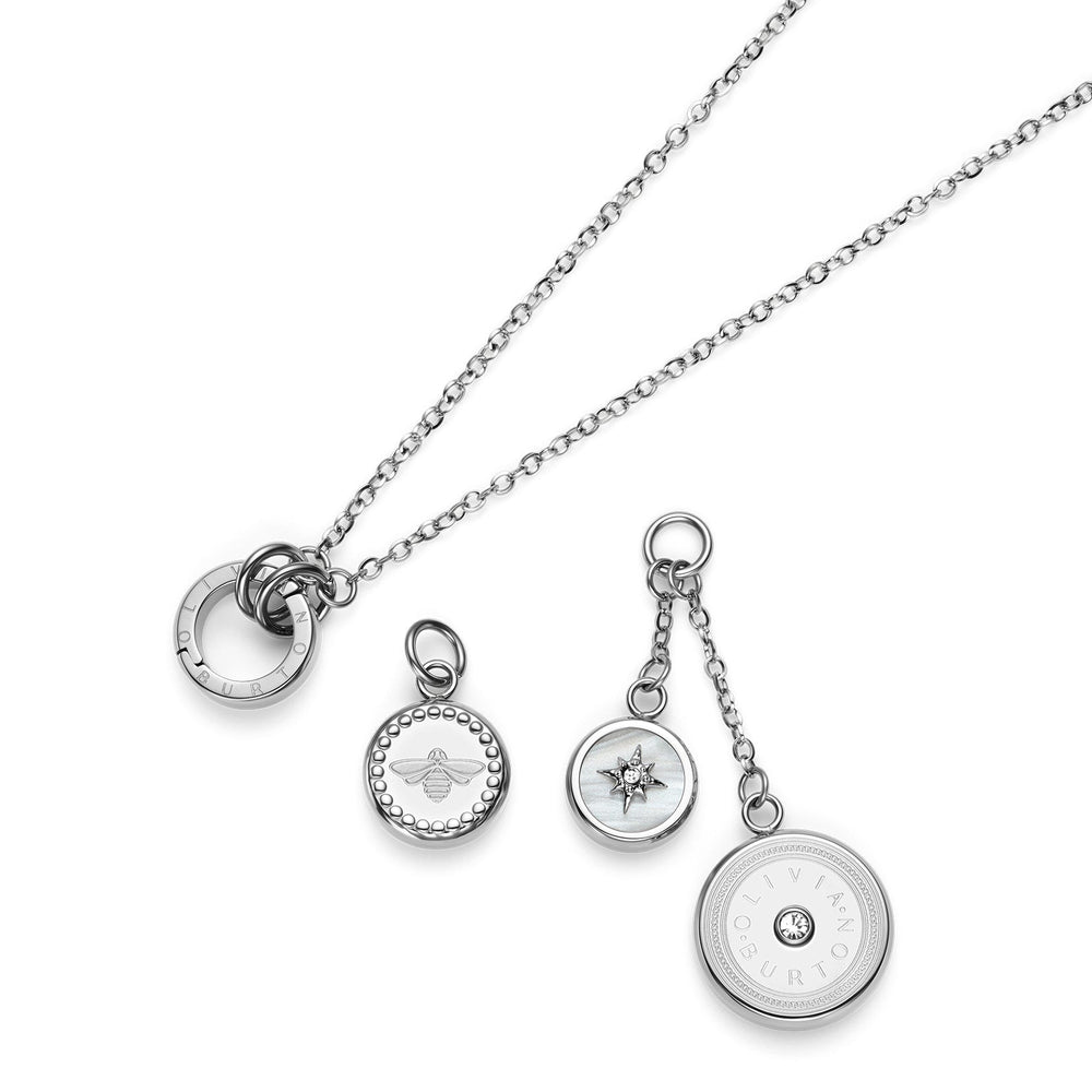 Olivia Burton Silver North Star and Bee Charm Necklace - MococoOlivia Burton24100330Necklaces