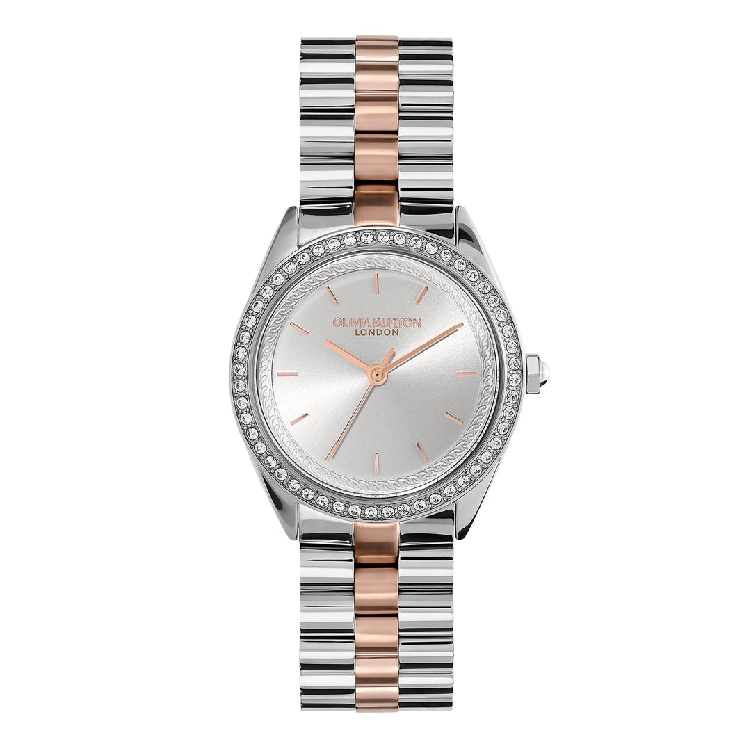 Olivia Burton Silver & Rose White Sunray Dial Watch - MococoOlivia Burton240001387613272585842Watches and Accessories