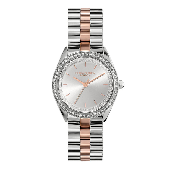 Olivia Burton Silver & Rose White Sunray Dial Watch - MococoOlivia Burton240001387613272585842Watches and Accessories
