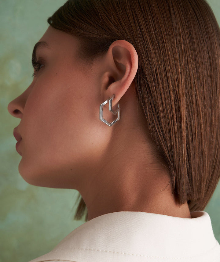 Olivia Burton Silver Small Honeycomb Hoop Earrings - MococoOlivia Burton241001497613272586160Earrings