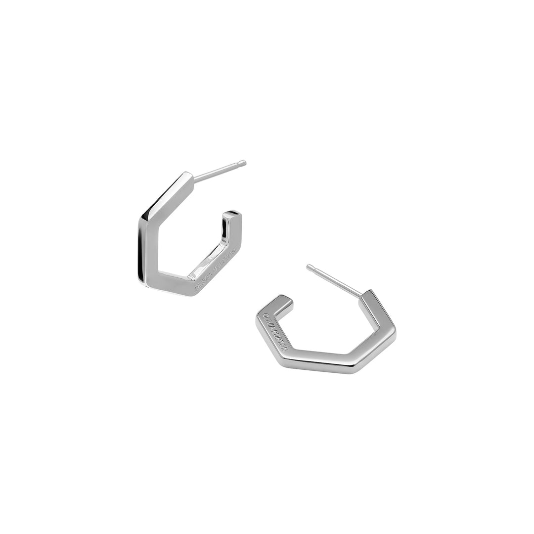 Olivia Burton Silver Small Honeycomb Hoop Earrings - MococoOlivia Burton241001497613272586160Earrings