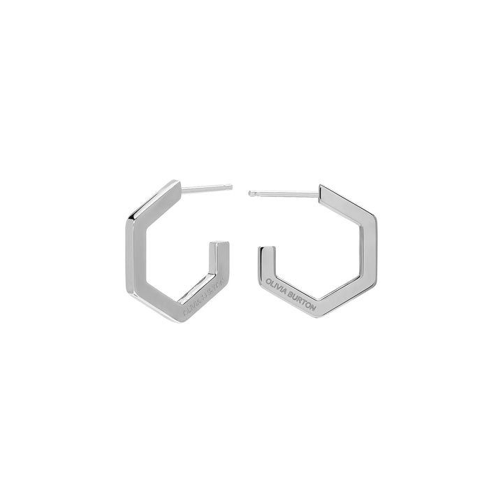 Olivia Burton Silver Small Honeycomb Hoop Earrings - MococoOlivia Burton241001497613272586160Earrings