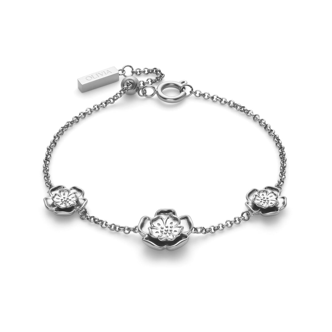 Olivia Burton Silver Tudor Rose Flower Bracelet - MococoOlivia Burton241002467613272610902Bracelets