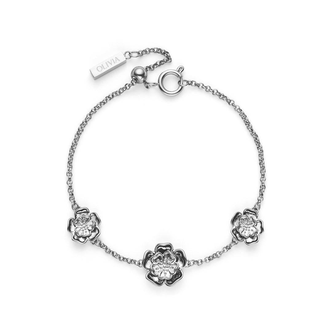 Olivia Burton Silver Tudor Rose Flower Bracelet - MococoOlivia Burton241002467613272610902Bracelets