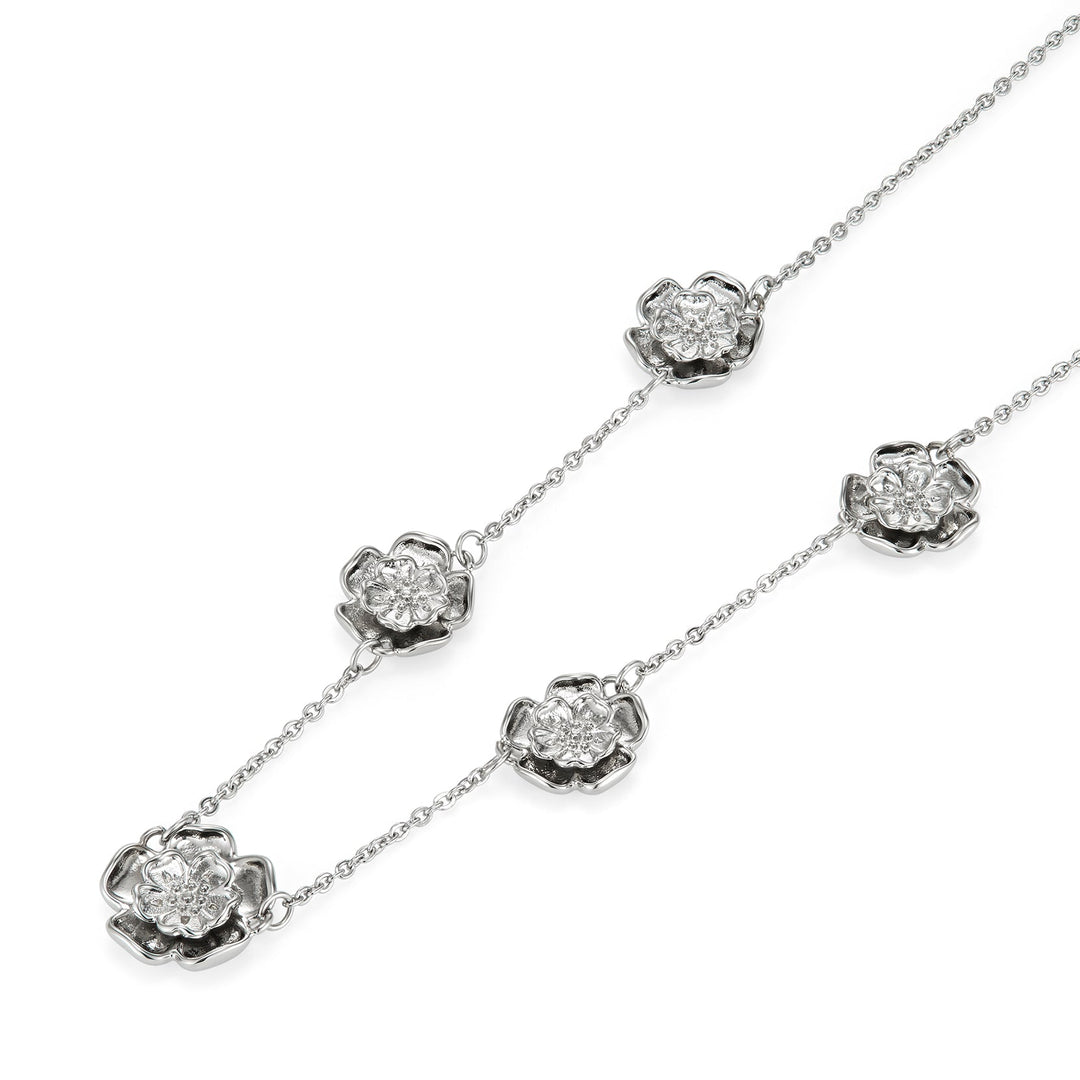 Olivia Burton Silver Tudor Rose Flower Necklace - MococoOlivia Burton241002517613272610971Necklaces