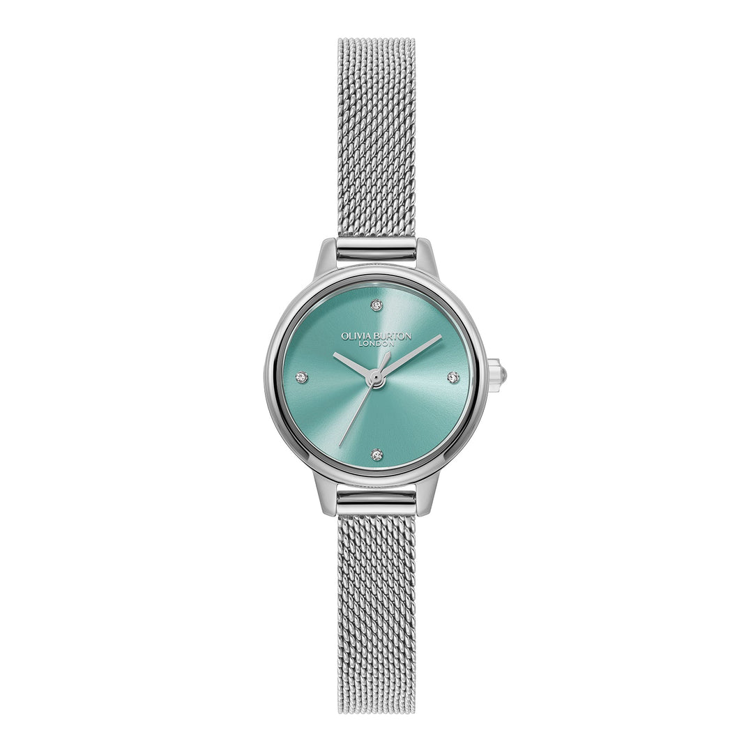 Olivia Burton Silver Turquoise Dial Mesh Watch - MococoOlivia Burton24000245Watches and Accessories