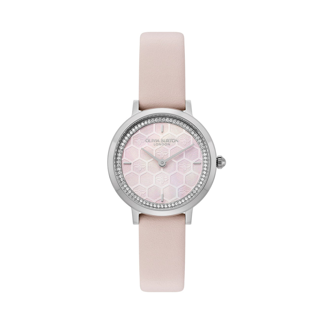 Olivia Burton Silver Ultra Slim Honeycomb Primrose Dial Watch - MococoOlivia Burton24000270Watches and Accessories