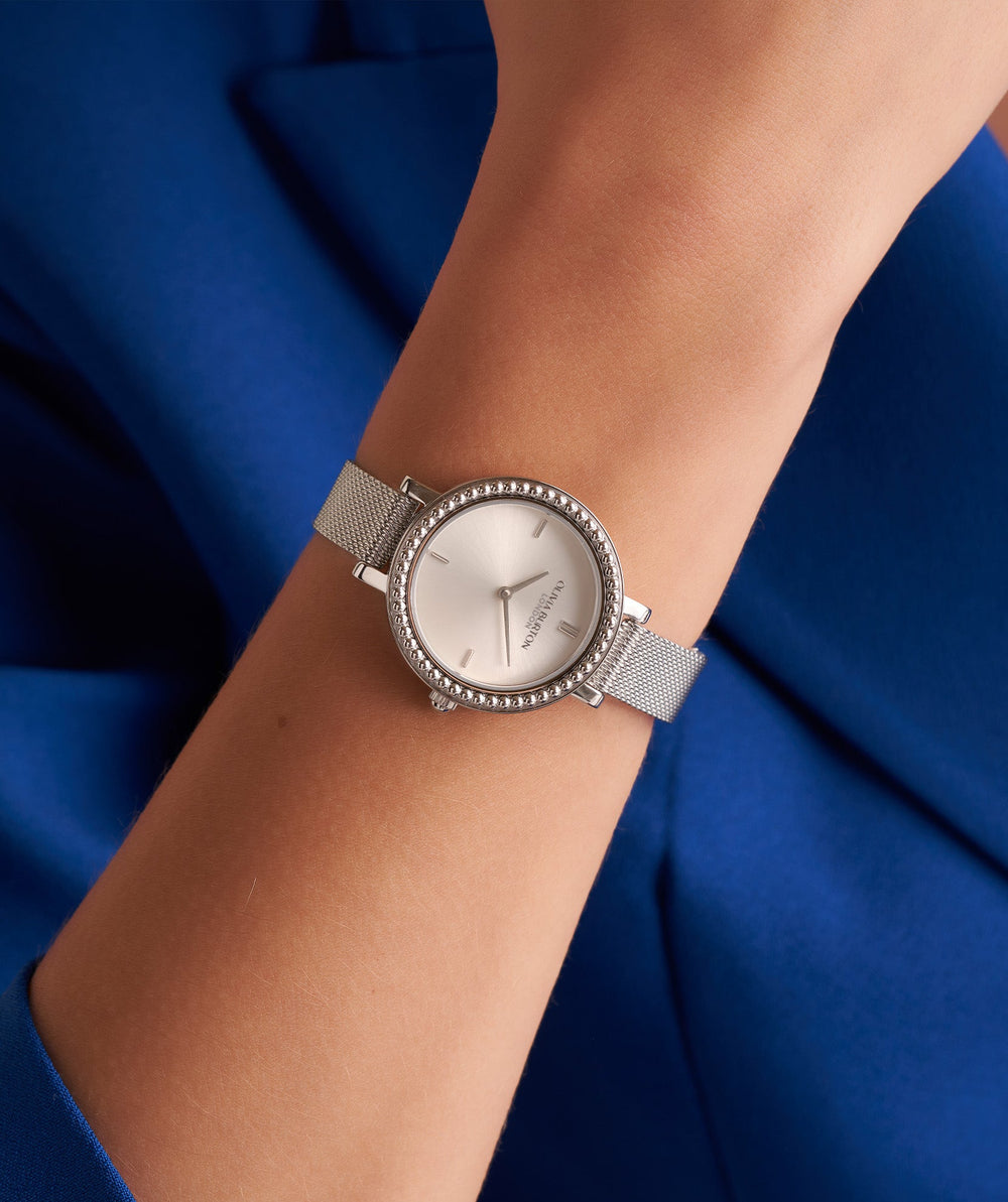 Olivia Burton Silver Vintage Bead Sunray Dial Watch - MococoOlivia Burton240001607613272586061Watches and Accessories