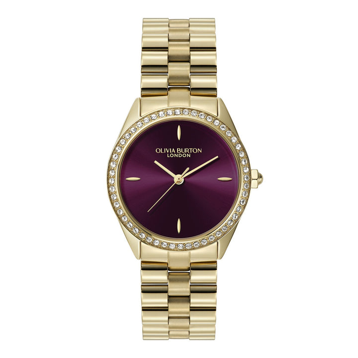 Olivia Burton Sports Luxe 34mm Bejewelled Cherry Lacquer &amp; Gold Bracelet Watch - MococoOlivia Burton24000272Watches and Accessories