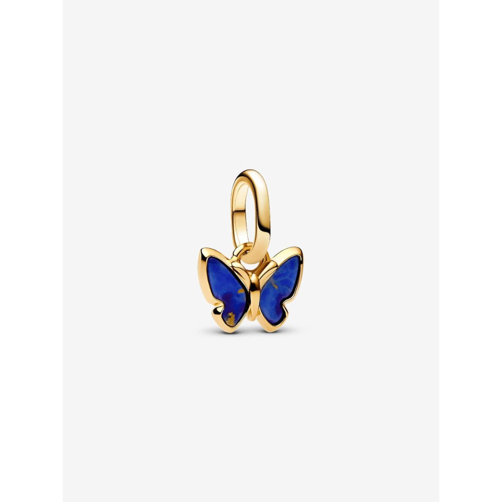 Pandora 14K Gold Plated Blue Butterfly Mini Dangle Charm Image 1