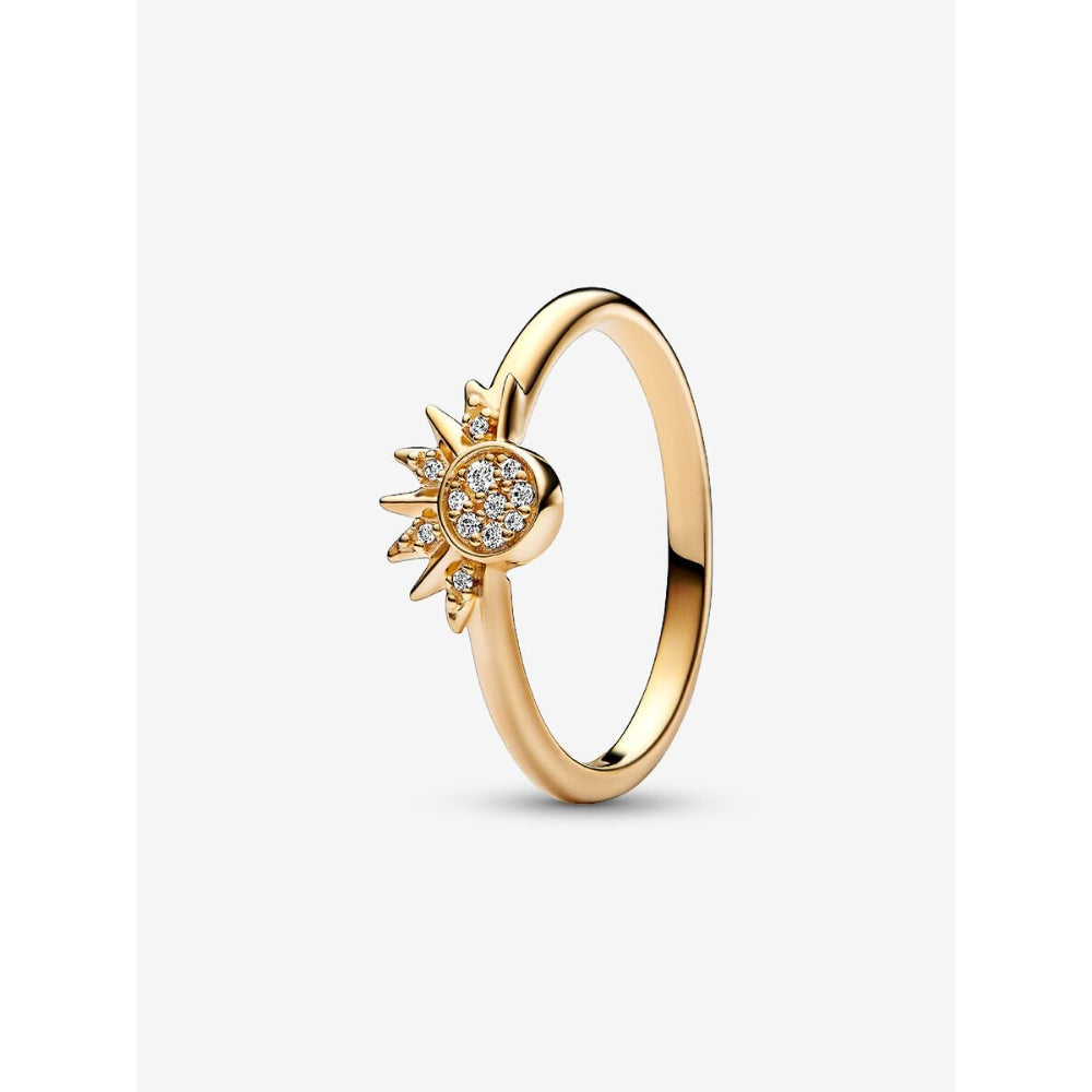 Pandora 14K Gold Plated Celestial Sparkling Sun Ring Image 1