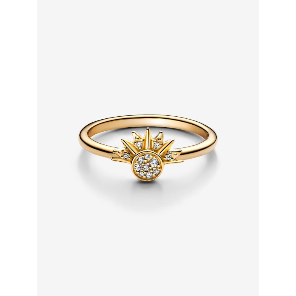 Pandora 14K Gold Plated Celestial Sparkling Sun Ring Image 4