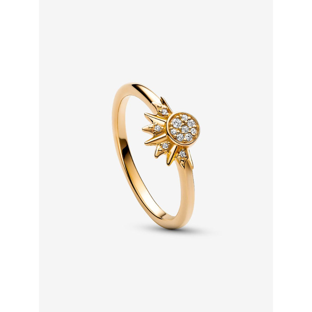 Pandora 14K Gold Plated Celestial Sparkling Sun Ring Image 5
