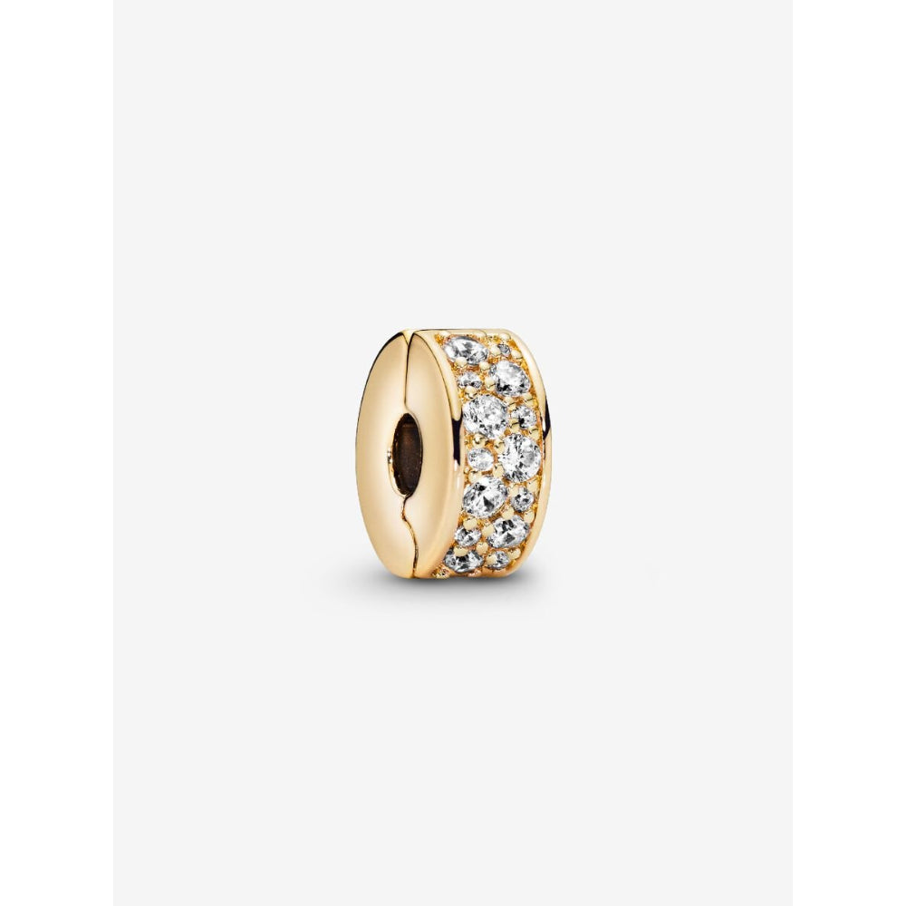 Pandora 14K Gold Plated Clear Pave Clip Charm Image 1
