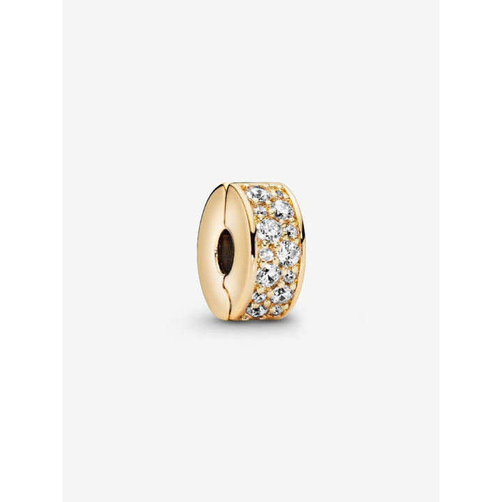 Pandora 14K Gold Plated Clear Pave Clip Charm Image 1