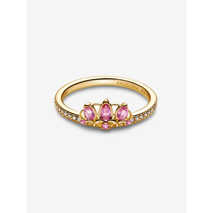 Pandora 14K Gold Plated Disney Princess Rapunzel Tiara Ring Image 5