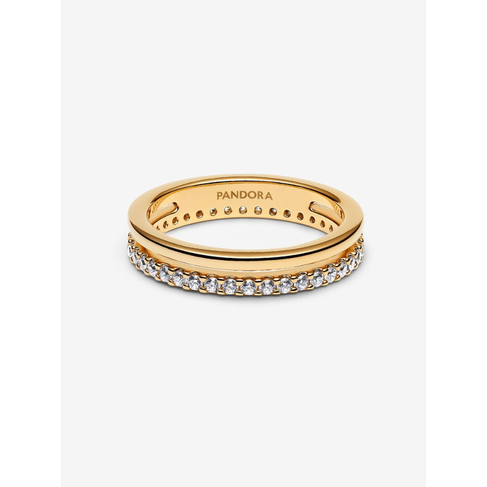 Pandora 14K Gold Plated Double Band Ring Image 5