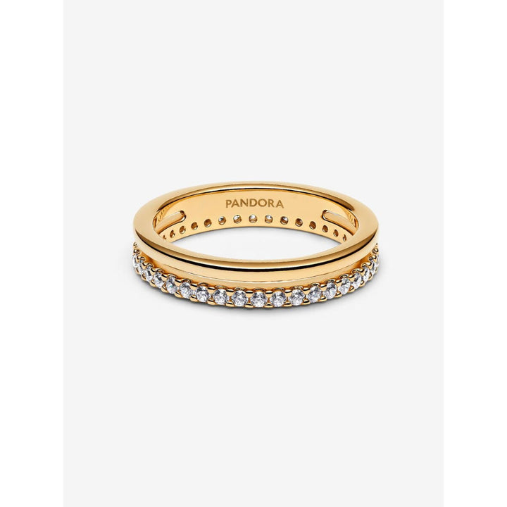 Pandora 14K Gold Plated Double Band Ring Image 5