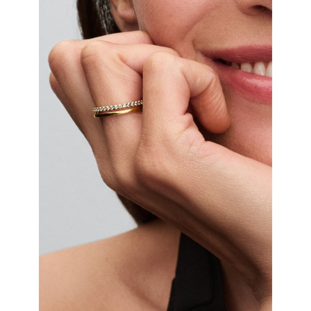 Pandora 14K Gold Plated Double Band Ring Image 2