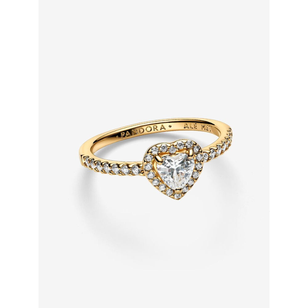 Pandora 14K Gold Plated Elevated Heart Ring Image 2