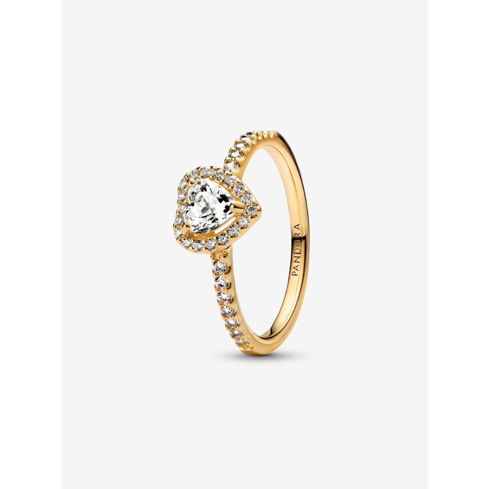 Pandora 14K Gold Plated Elevated Heart Ring Image 1