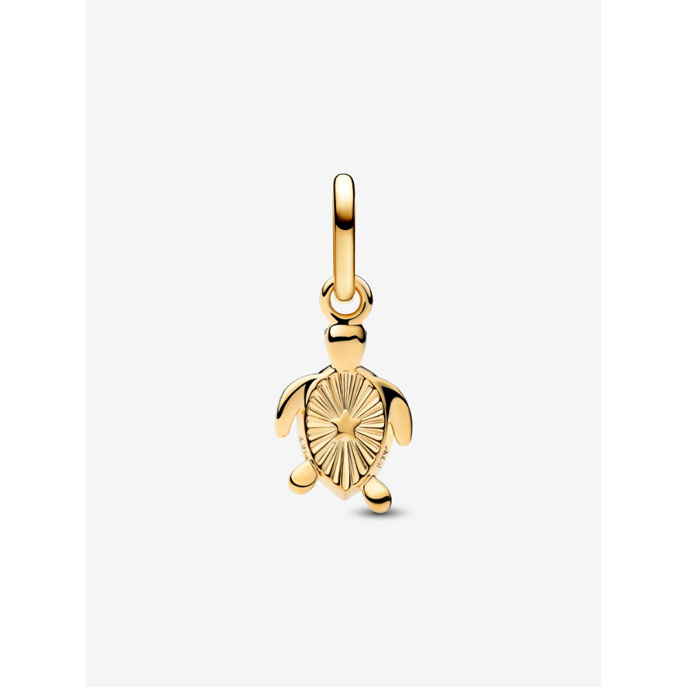 Pandora 14K Gold Plated Green Turtle Mini Dangle Charm Image 5