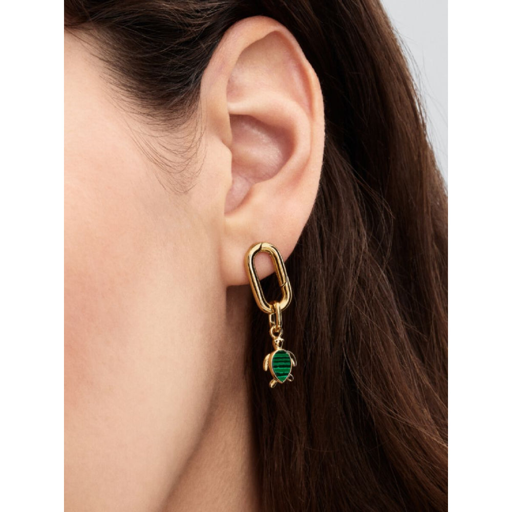 Pandora 14K Gold Plated Green Turtle Mini Dangle Charm Image 2