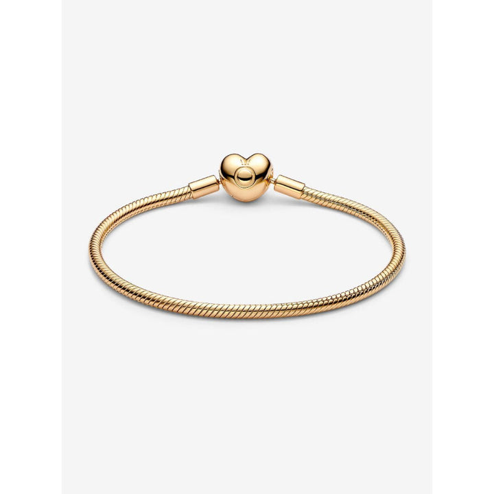 Pandora 14K Gold Plated Heart Clasp Snake Chain Bracelet Image 4