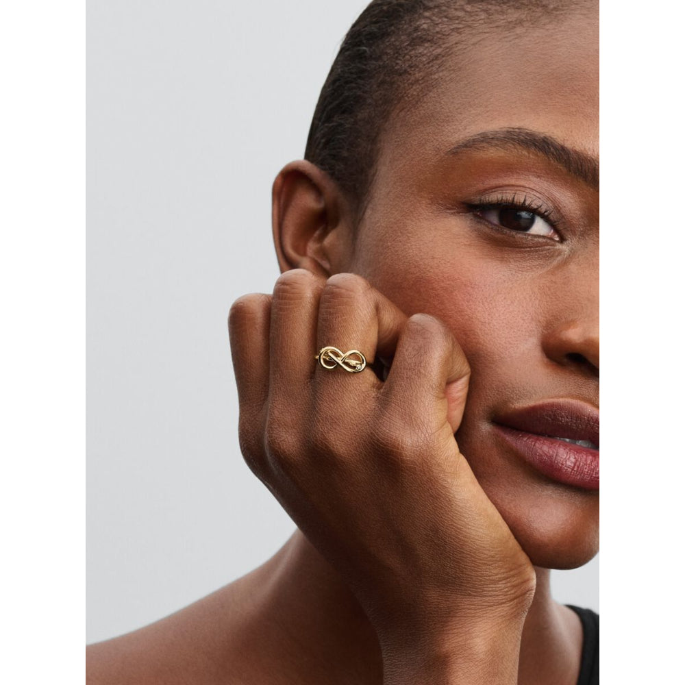 Pandora 14K Gold Plated Infinity Knot Ring Image 3