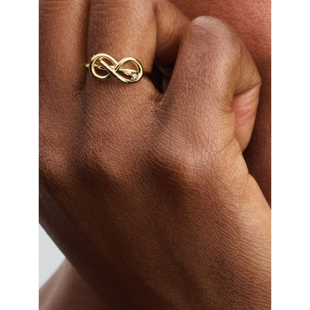 Pandora 14K Gold Plated Infinity Knot Ring Image 2