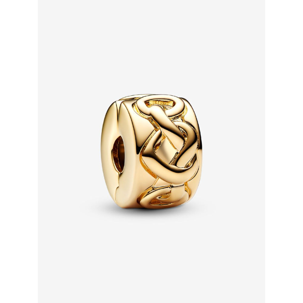 Pandora 14K Gold Plated Knotted Hearts Clip Charm Image 1