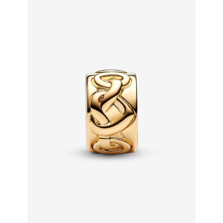 Pandora 14K Gold Plated Knotted Hearts Clip Charm Image 6