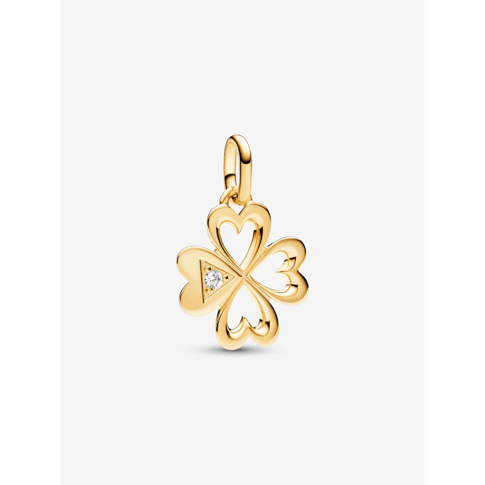 Pandora 14K Gold Plated Me Heart Four - Leaf Clover Medallion Charm Image 1
