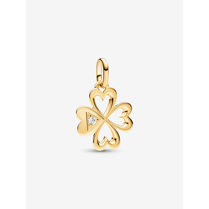 Pandora 14K Gold Plated Me Heart Four - Leaf Clover Medallion Charm Image 1