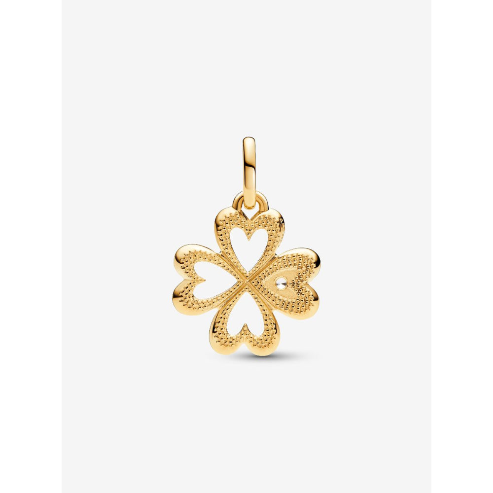 Pandora 14K Gold Plated Me Heart Four - Leaf Clover Medallion Charm Image 5
