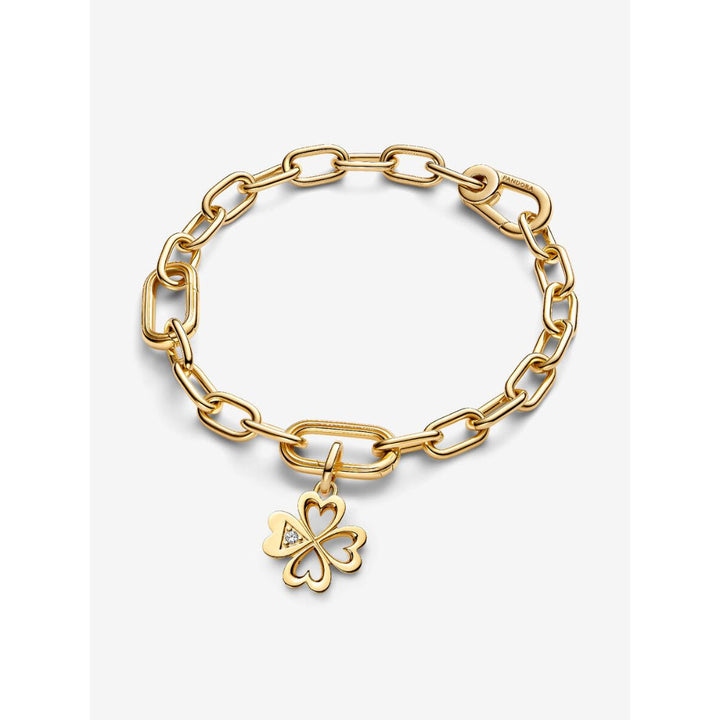 Pandora 14K Gold Plated Me Heart Four - Leaf Clover Medallion Charm Image 6