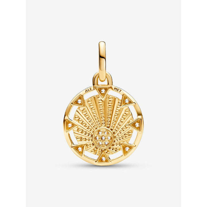 Pandora 14K Gold Plated Me Power of The Light Sun Medallion Charm Image 3
