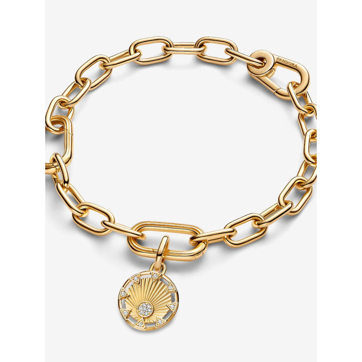 Pandora 14K Gold Plated Me Power of The Light Sun Medallion Charm Image 4