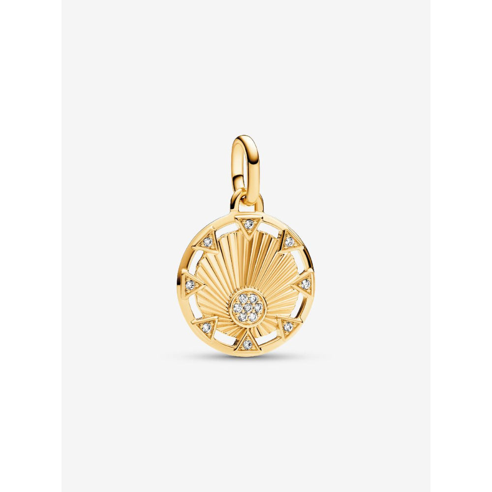 Pandora 14K Gold Plated Me Power of The Light Sun Medallion Charm Image 1