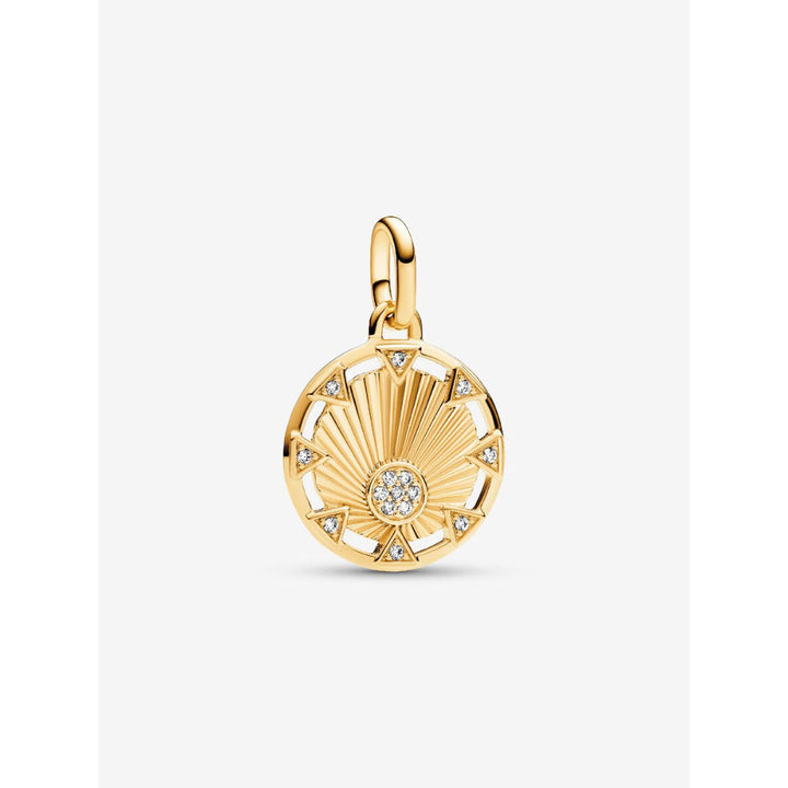 Pandora 14K Gold Plated Me Power of The Light Sun Medallion Charm Image 1