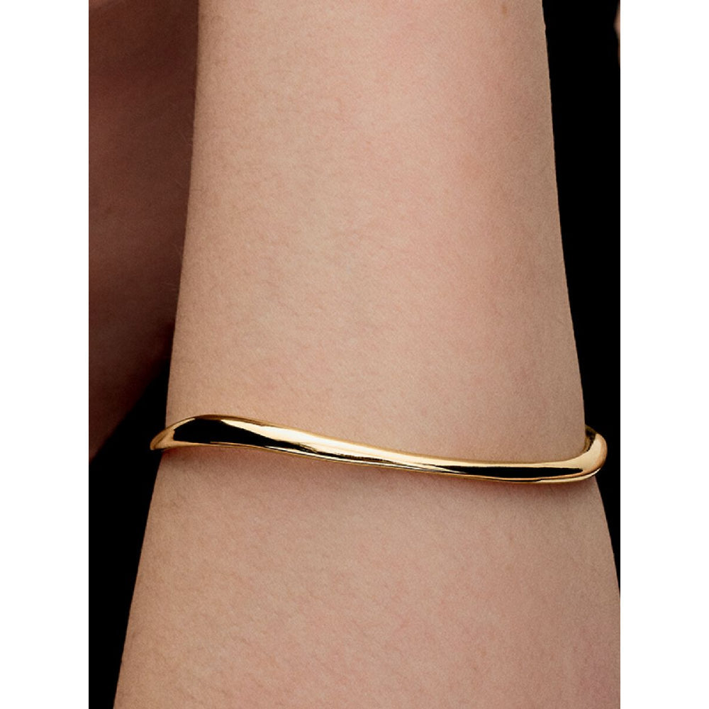 Pandora 14K Gold Plated Organically Shaped Bangle Image 2