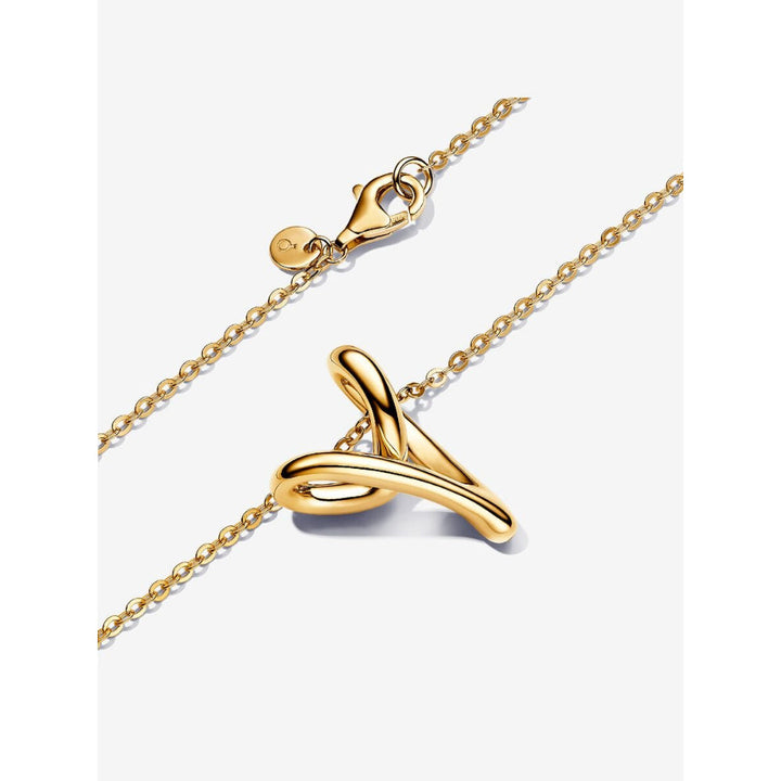 Pandora 14K Gold Plated Organically Shaped Heart Pendant Necklace Image 4