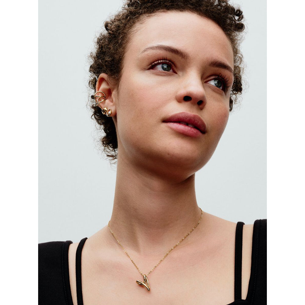 Pandora 14K Gold Plated Organically Shaped Heart Pendant Necklace Image 3